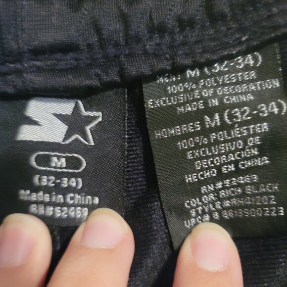 Starter Sweatpants Mens medium Black Polyester Pockets Drawstring Pants - Picture 4 of 5